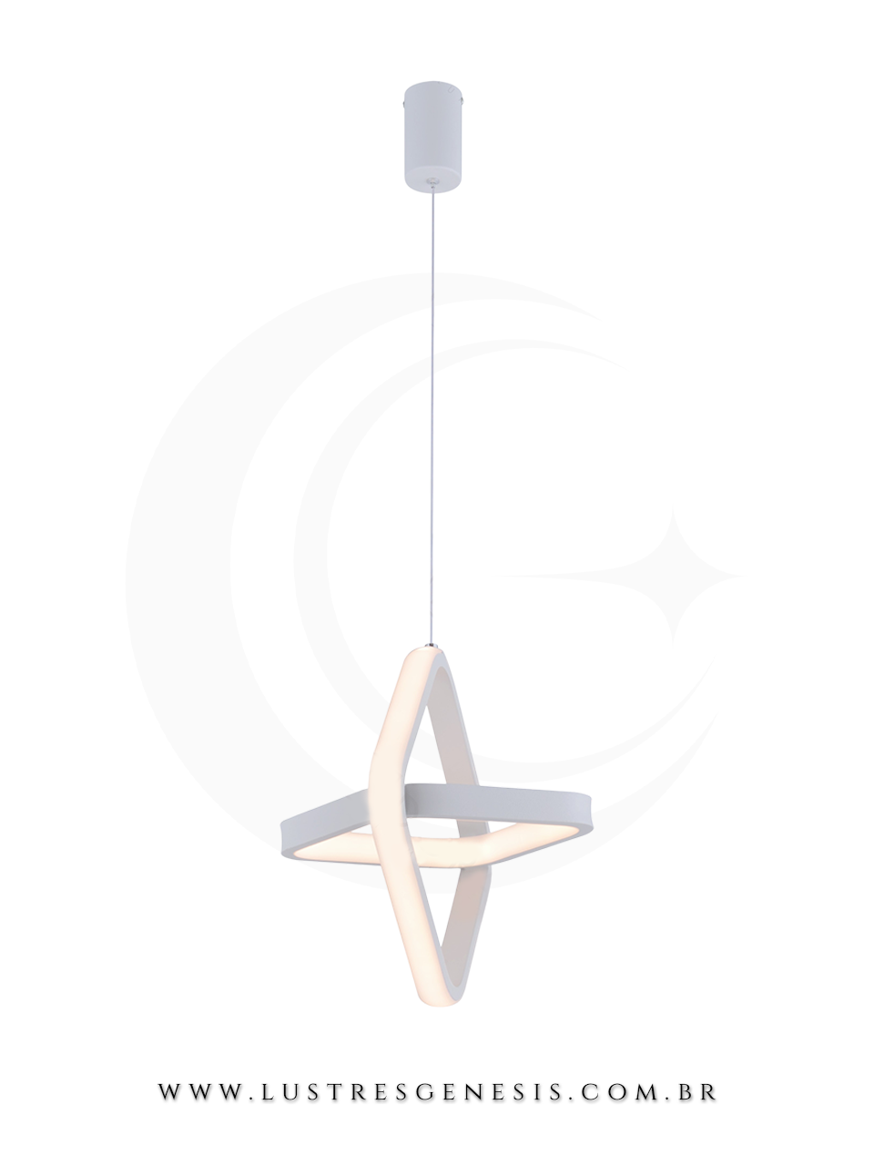 Luminaria Pendente Moderna LED DCD03204 Branco Bivolt 24W 3000K Ø22cm, Cabeceira de Cama, Lavabo, Balcao de cozinha, Banheiro, Gourmet
